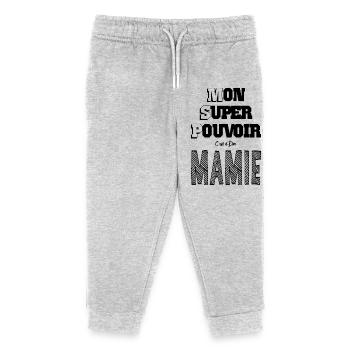Mon Super Pouvoir Etre Mamie Grand Mère - Pantalon de jogging enfant bio Stanley/Stella - gris chiné - Devant