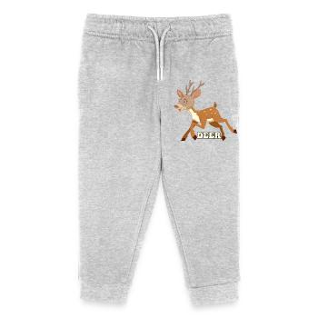 Sprint fantaisiste du cerf - Pantalon de jogging enfant bio Stanley/Stella - gris chiné - Devant