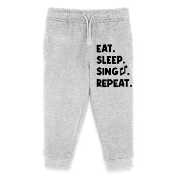 Eat Sleep Sing Repeat - Kids Organic Sweatpants by Stanley/Stella - heather grey - Front