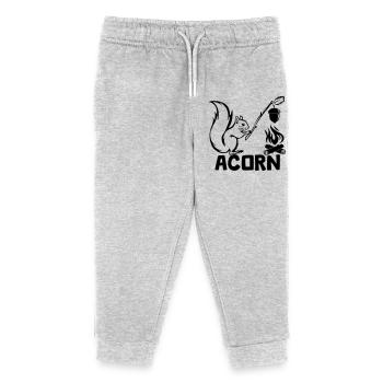 Acorn - Hungry Squirrel [Black] - Kids Organic Sweatpants by Stanley/Stella - heather grey - Front