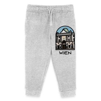 Wien - Hofburg - Kinder Organic Jogginghose Mini Mover von Stanley/Stella - Grau meliert - Vorne