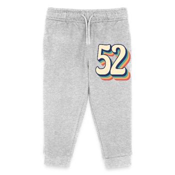 Vintage Retro T-Shirt Nummer 52 Fify Two - Kinder Organic Jogginghose Mini Mover von Stanley/Stella - Grau meliert - Vorne