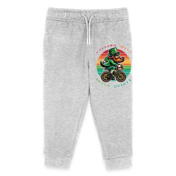 Leprechaun Cycling Saint-Patrick - Pantalon de jogging enfant bio Stanley/Stella - gris chiné - Devant