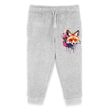 Aquarelle Fox - Pantalon de jogging enfant bio Stanley/Stella - gris chiné - Devant