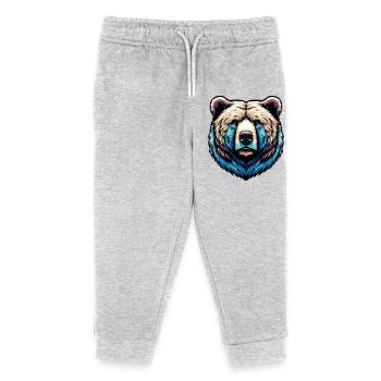 Bear - Kids Organic Sweatpants by Stanley/Stella - heather grey - Front