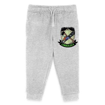 Hache bois scie dire menuiserie bûcheron bois - Pantalon de jogging enfant bio Stanley/Stella - gris chiné - Devant