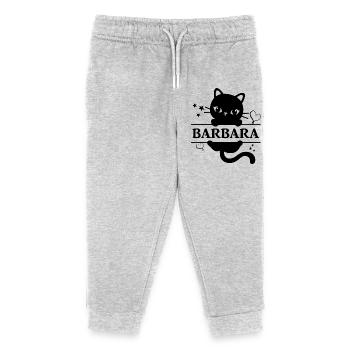 T-Shirt Barbara T-Shirt Katze Geschenkidee Katze - Kinder Organic Jogginghose Mini Mover von Stanley/Stella - Grau meliert - Vorne