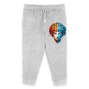 Frauen Denken - Kinder Organic Jogginghose Mini Mover von Stanley/Stella - Grau meliert - Vorne