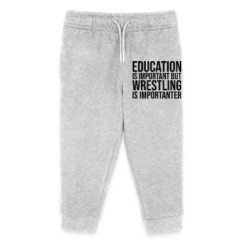 Wrestling - Kids Organic Sweatpants by Stanley/Stella - heather grey - Front