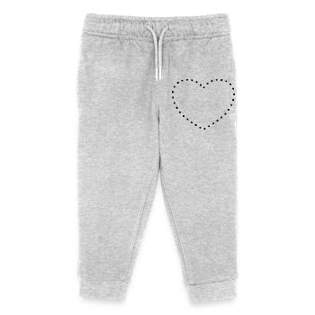 Heart black dots - Kids Organic Sweatpants by Stanley/Stella - heather grey - Front