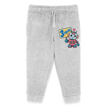 Drei Jahre kleiner Roboter Kindergeburtstag - Kinder Organic Jogginghose Mini Mover von Stanley/Stella - Grau meliert - Vorne