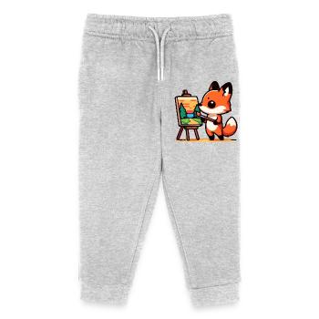 Fox Palette: Der Waldmaler - Kinder Organic Jogginghose Mini Mover von Stanley/Stella - Grau meliert - Vorne