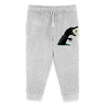 Krokodil Ich Hab Dich Zum Fressen Gern - Kinder Organic Jogginghose Mini Mover von Stanley/Stella - Grau meliert - Vorne