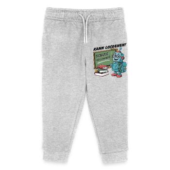 Einschulung erster Schultag kleiner Roboter - Kinder Organic Jogginghose Mini Mover von Stanley/Stella - Grau meliert - Vorne
