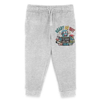 Einschulung erster Schultag kleiner Roboter - Kinder Organic Jogginghose Mini Mover von Stanley/Stella - Grau meliert - Vorne