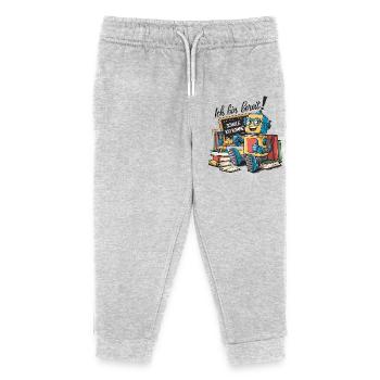 Einschulung erster Schultag kleiner Roboter - Kinder Organic Jogginghose Mini Mover von Stanley/Stella - Grau meliert - Vorne