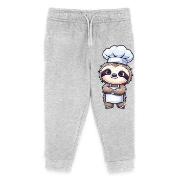 Süßes Faultier Koch Chefkoch Küchenkünstler - Kinder Organic Jogginghose Mini Mover von Stanley/Stella - Grau meliert - Vorne