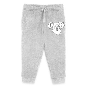 Koala Linienkunst - Kinder Organic Jogginghose Mini Mover von Stanley/Stella - Grau meliert - Vorne