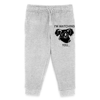 Koala is watching you - Kids Organic Sweatpants by Stanley/Stella - heather grey - Front