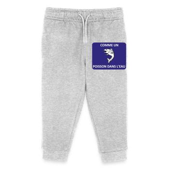 Comme un poisson dans l'eau - Pantalon de jogging enfant bio Stanley/Stella - gris chiné - Devant