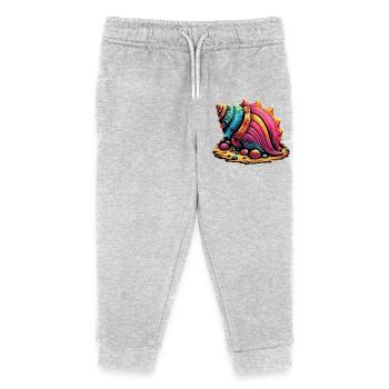 Muschel - Kinder Organic Jogginghose Mini Mover von Stanley/Stella - Grau meliert - Vorne