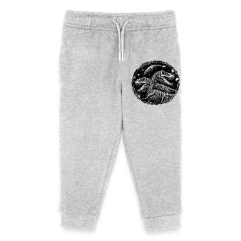 Schwarz-weiße Dinosaurierskelette für Dino Fans - Kinder Organic Jogginghose Mini Mover von Stanley/Stella - Grau meliert - Vorne