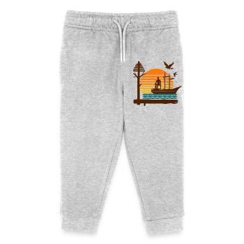 Sailboat Tours - Kids Organic Sweatpants by Stanley/Stella - heather grey - Front