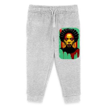 portrait black woman dripping colors - Kids Organic Sweatpants by Stanley/Stella - heather grey - Front