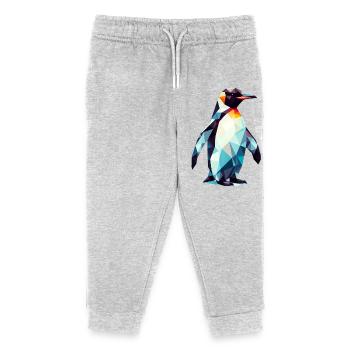 Pingouin polygonal - Pantalon de jogging enfant bio Stanley/Stella - gris chiné - Devant