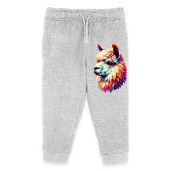 Alpaga polygonal - Pantalon de jogging enfant bio Stanley/Stella - gris chiné - Devant