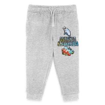 Watercolor Map Antigua and Barbuda - Kids Organic Sweatpants by Stanley/Stella - heather grey - Front
