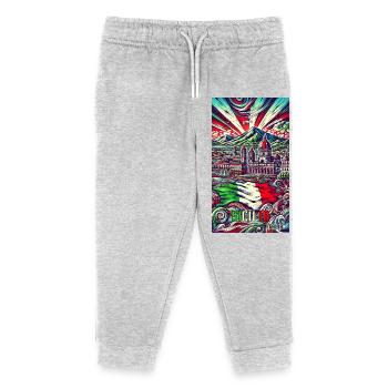 Sizilien Italien Kunst Design - Kinder Organic Jogginghose Mini Mover von Stanley/Stella - Grau meliert - Vorne