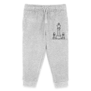 Schachfiguren Skizze - Kinder Organic Jogginghose Mini Mover von Stanley/Stella - Grau meliert - Vorne
