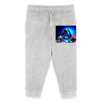 gouttes d’eau - Pantalon de jogging enfant bio Stanley/Stella - gris chiné - Devant