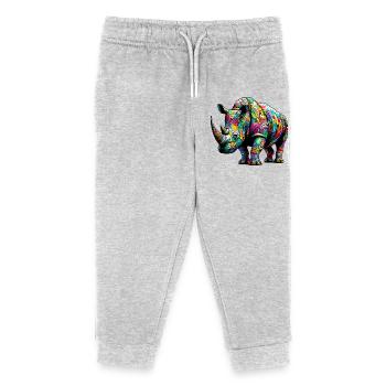 Rhinoceros - Kids Organic Sweatpants by Stanley/Stella - heather grey - Front