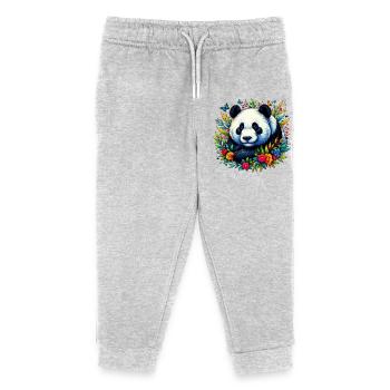 Panda - Kinder Organic Jogginghose Mini Mover von Stanley/Stella - Grau meliert - Vorne