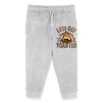 Trinquons au feu de camp - Pantalon de jogging enfant bio Stanley/Stella - gris chiné - Devant
