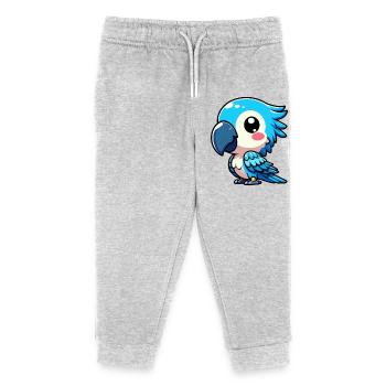 Papagei - Kinder Organic Jogginghose Mini Mover von Stanley/Stella - Grau meliert - Vorne