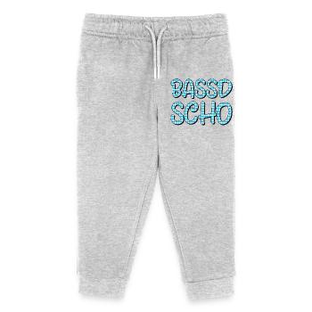 Bassd scho - Kinder Organic Jogginghose Mini Mover von Stanley/Stella - Grau meliert - Vorne