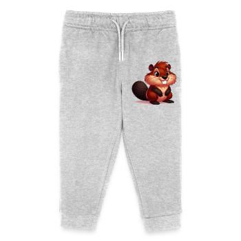 Bieber - Kinder Organic Jogginghose Mini Mover von Stanley/Stella - Grau meliert - Vorne