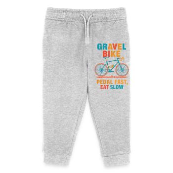 Gravel Bike Adventure: Pedal Fast, Eat Slow - Kids Organic Sweatpants by Stanley/Stella - heather grey - Front
