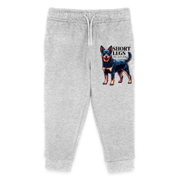 Lancashire Heeler kurze Beine Spruch Geschenkidee - Kinder Organic Jogginghose Mini Mover von Stanley/Stella - Grau meliert - Vorne
