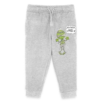 Frosch Mumie Halloween You Forgot To Kiss Me - Kinder Organic Jogginghose Mini Mover von Stanley/Stella - Grau meliert - Vorne