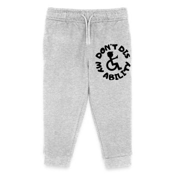 Don't deny my disability # - Kids Organic Sweatpants by Stanley/Stella - heather grey - Front