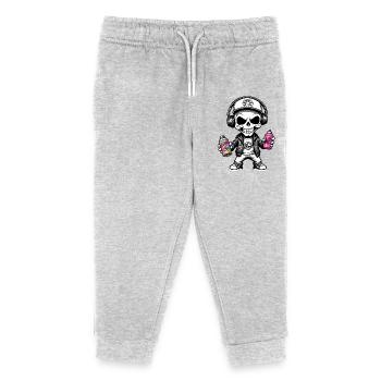 Graffiti Sprayer - Kinder Organic Jogginghose Mini Mover von Stanley/Stella - Grau meliert - Vorne