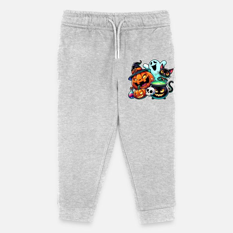 Happy Halloween - Kinder Organic Jogginghose Mini Mover von Stanley/Stella - Grau meliert