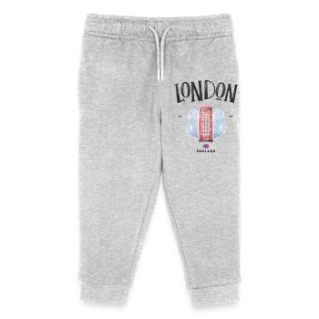 Londres Red Phone Booth Aquarelle - Pantalon de jogging enfant bio Stanley/Stella - gris chiné - Devant