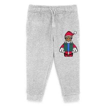 Ein Geschenk vom Weihnachtsmann - Kinder Organic Jogginghose Mini Mover von Stanley/Stella - Grau meliert - Vorne