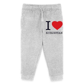 I LOVE KURDISTAN - Kinder Organic Jogginghose Mini Mover von Stanley/Stella - Grau meliert - Vorne