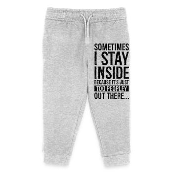 sometimes I stay inside because It's just too - Pantalon de jogging enfant bio Stanley/Stella - gris chiné - Devant